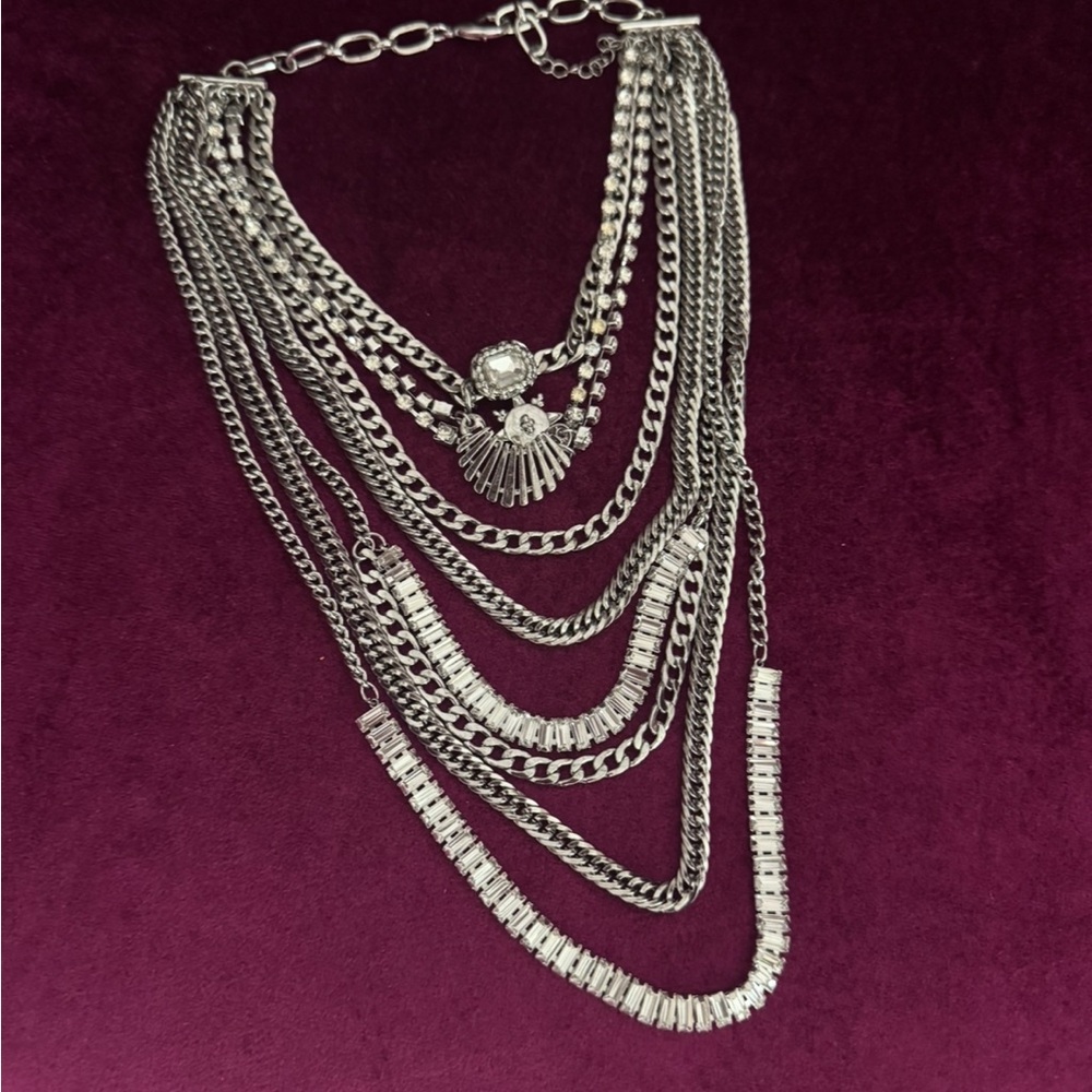 Free People Silver Multi-Chain Necklace - Picture 2 of 3